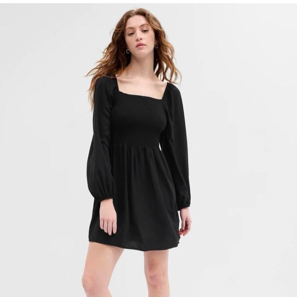 GAP Black Square Neck Mini Dress XS
